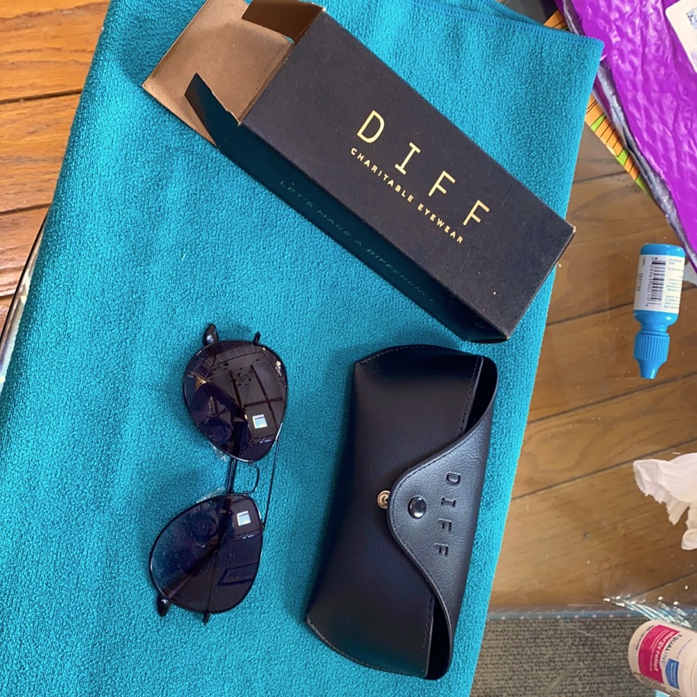 DIFF Sunglasses, black tint, looks a little purple.